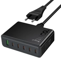 СЗУ Hoco C152A Modern PD70W 6in1 (5USB-C и 1USB-A) Black