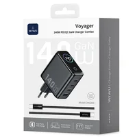 СЗУ WIWU CHG200 Voyager PD140W+QC3.0 (1USB-A/3C) + кабель Type-C to Type-C Grey
