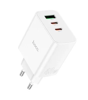 СЗУ Hoco C126A PD40W+QC3.0 (1USB/2Type-C) White СЗУ Hoco C126A PD40W+QC3.0 (1USB/2Type-C) White