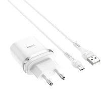 СЗУ Hoco C12Q Smart QC3.0 3A (1USB-A) + кабель USB to MicroUSB Белый