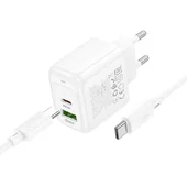 СЗУ Hoco CS55A Surplus PD30W+QC3.0 (1USB-A/1C) + Type-C to Type-C White