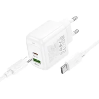 СЗУ Hoco CS55A Surplus PD30W+QC3.0 (1USB-A/1C) + Type-C to Type-C White
