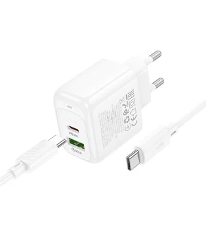 СЗУ Hoco CS55A Surplus PD30W+QC3.0 (1USB-A/1C) + Type-C to Type-C White