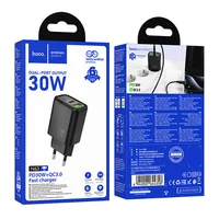СЗУ Hoco N63 Gentle PD30W+QC3.0 (1USB-A/1C) Black