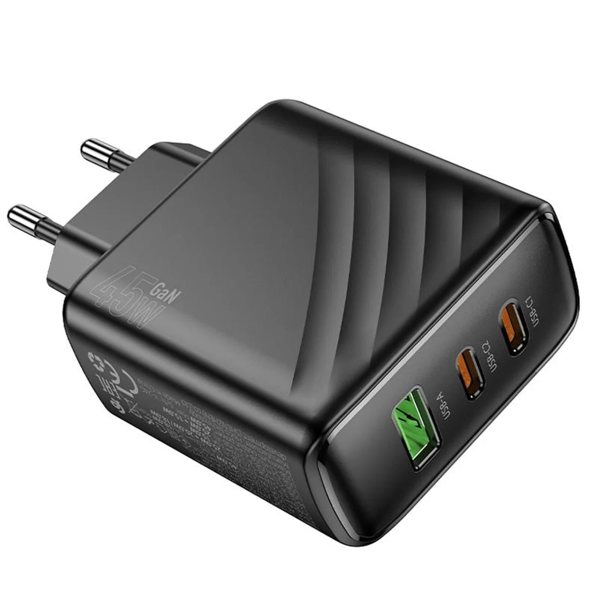 СЗУ Hoco CS26A Article PD45W (1USB-A/2C) Black