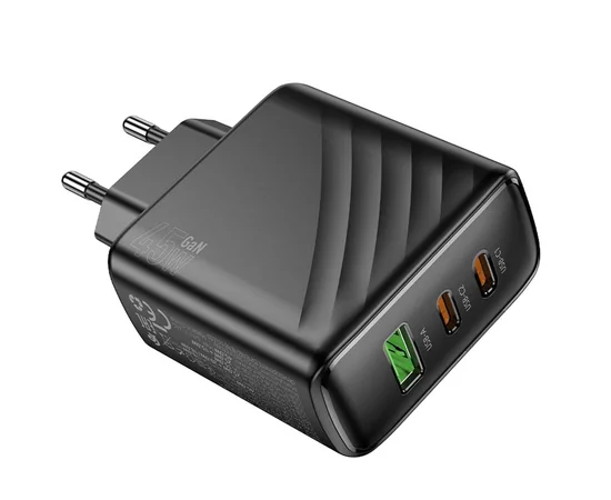 СЗУ Hoco CS26A Article PD45W (1USB-A/2C) Black