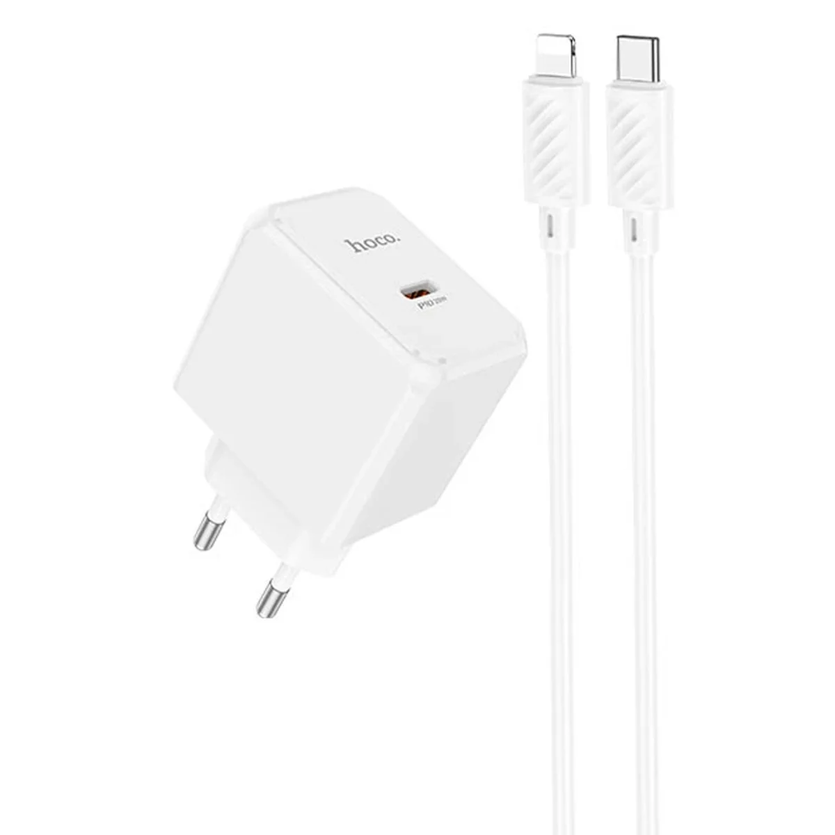 СЗУ HOCO CS13A Ocean PD20W (1USB-C) + Type-C to Lightning White