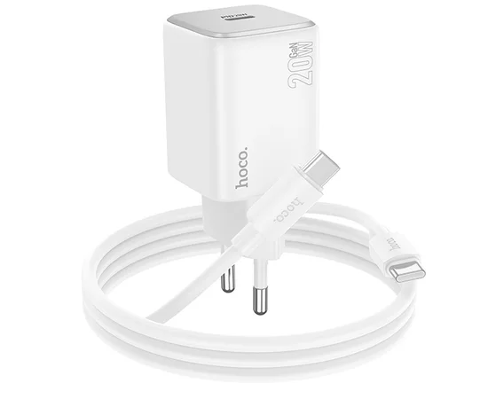СЗУ Hoco N40 Mighty 1C PD20W + Type to Type-C White