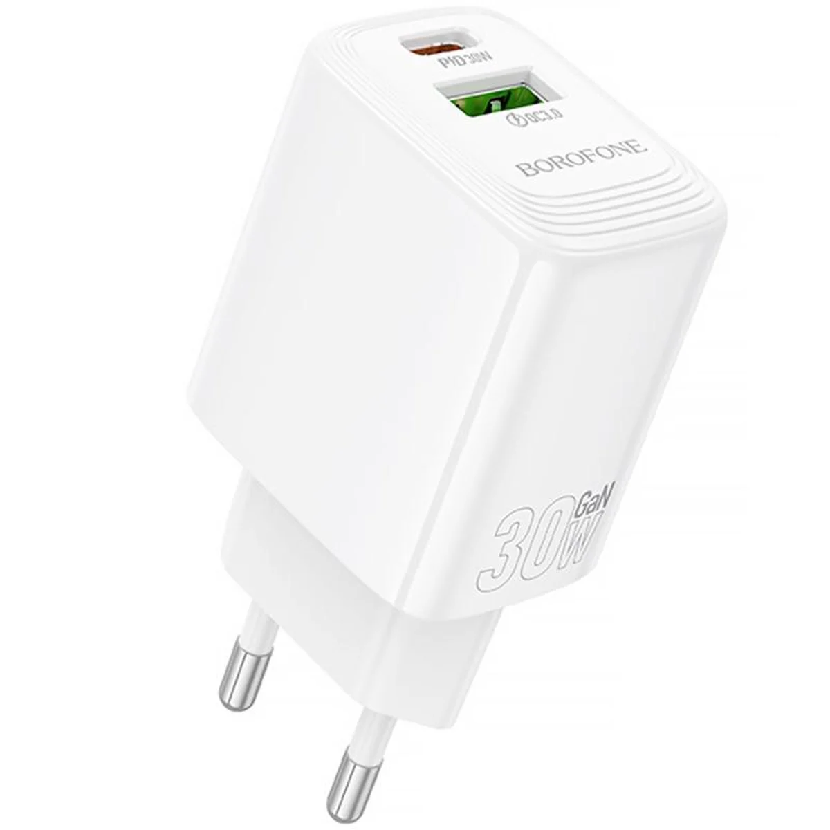 СЗУ Borofone BN29 Fuente PD30W+QC3.0 (1USB-A/1C) White