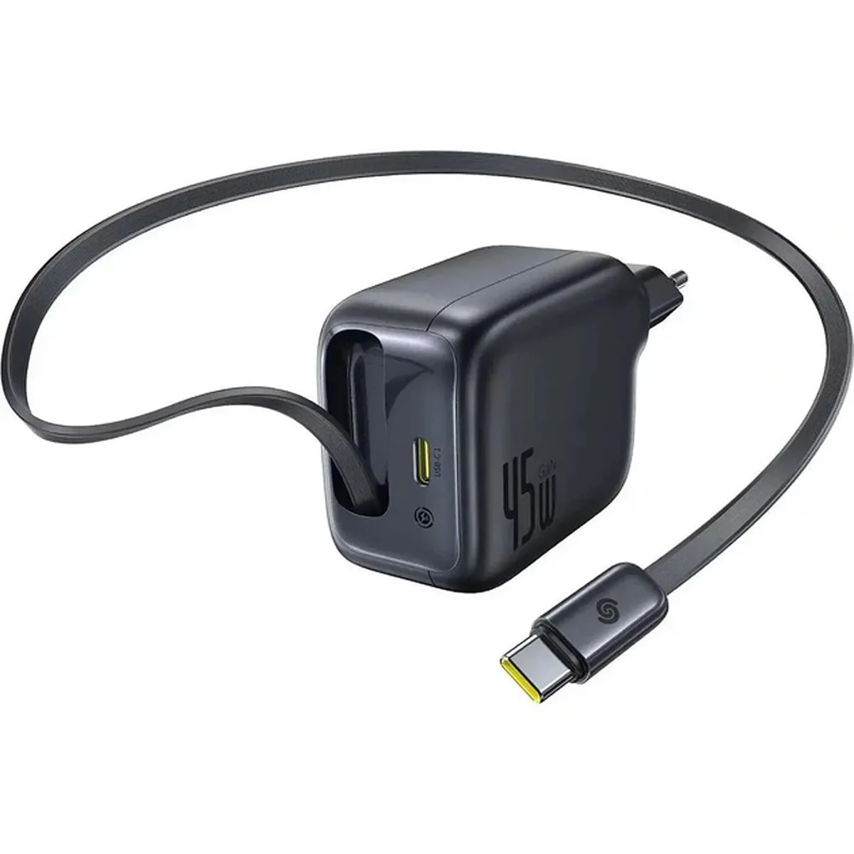 СЗУ Baseus EnerCore CJ11 PD45W with retractable cable (2USB-C) (E0120G) Cosmic Black