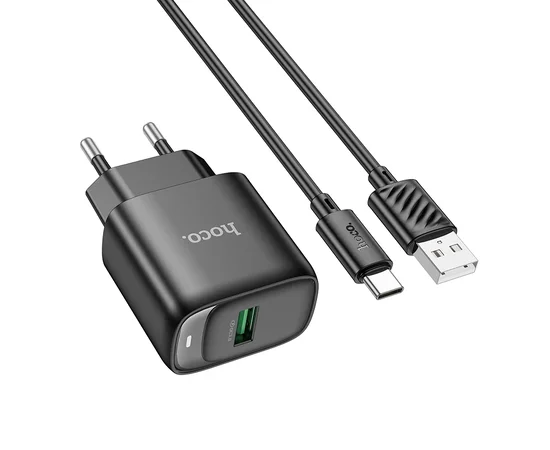 СЗУ Hoco C140A Smart QC3.0 (1USB/3A) + Type-C Black