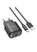 СЗУ Hoco C140A Smart QC3.0 (1USB/3A) + Type-C Black