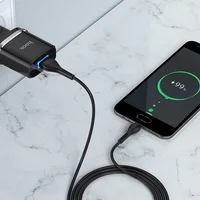 СЗУ Hoco N1 Ardent 1USB-A+USB to MicroUSB Black