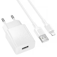 СЗУ Borofone BAS71A Source 10.5W (1USB-A) + кабель USB to Lightning White
