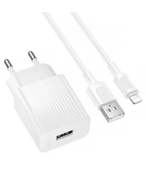 СЗУ Borofone BAS71A Source 10.5W (1USB-A) + кабель USB to Lightning White