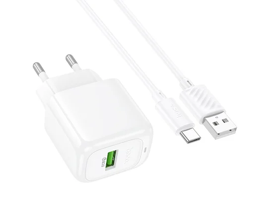 СЗУ Hoco CS52A Surplus QC3.0 (1USB-A) + кабель USB to Type-C White