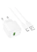 СЗУ Hoco CS52A Surplus QC3.0 (1USB-A) + кабель USB to Type-C White