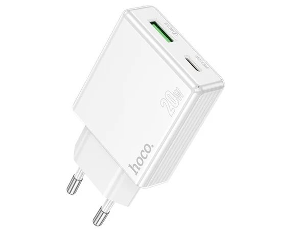 СЗУ Hoco C142A Direct PD20W+QC3.0 (1USB-A/1C) White