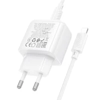 СЗУ Hoco CS55A Surplus PD30W+QC3.0 (1USB-A/1C) + кабель Type-C to Lightning White