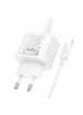 СЗУ Hoco CS55A Surplus PD30W+QC3.0 (1USB-A/1C) + кабель Type-C to Lightning White