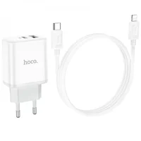 СЗУ HOCO C105A Stage PD20W+QC3.0 + Type-C to Lightning White