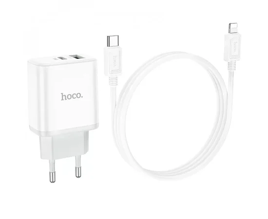 СЗУ HOCO C105A Stage PD20W+QC3.0 + Type-C to Lightning White