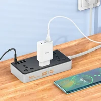 Подовжувач Hoco AC8A Storm (PD30W/1C/3A/3xSocket) (1.5m) Black