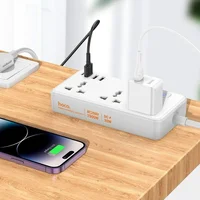 Подовжувач Hoco AC8A Storm (PD30W/1C/3A/3xSocket) (1.5m) White