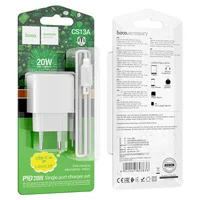 СЗУ HOCO CS13A Ocean PD20W (1USB-C) + Type-C to Lightning White
