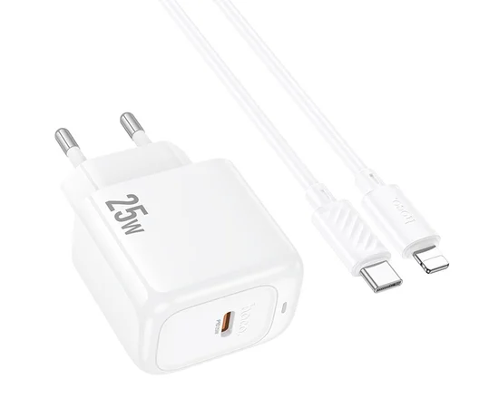 СЗУ Hoco CS53A Surplus PD25W (1USB-C) + Type-C to Lightning White