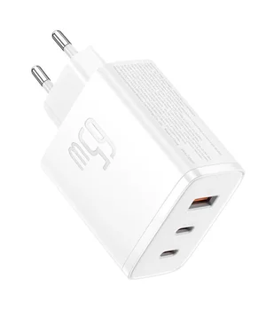 СЗУ Baseus Cube Pro Fast Charger PD65W (1USB-A/2C) (P10111404) Moon White
