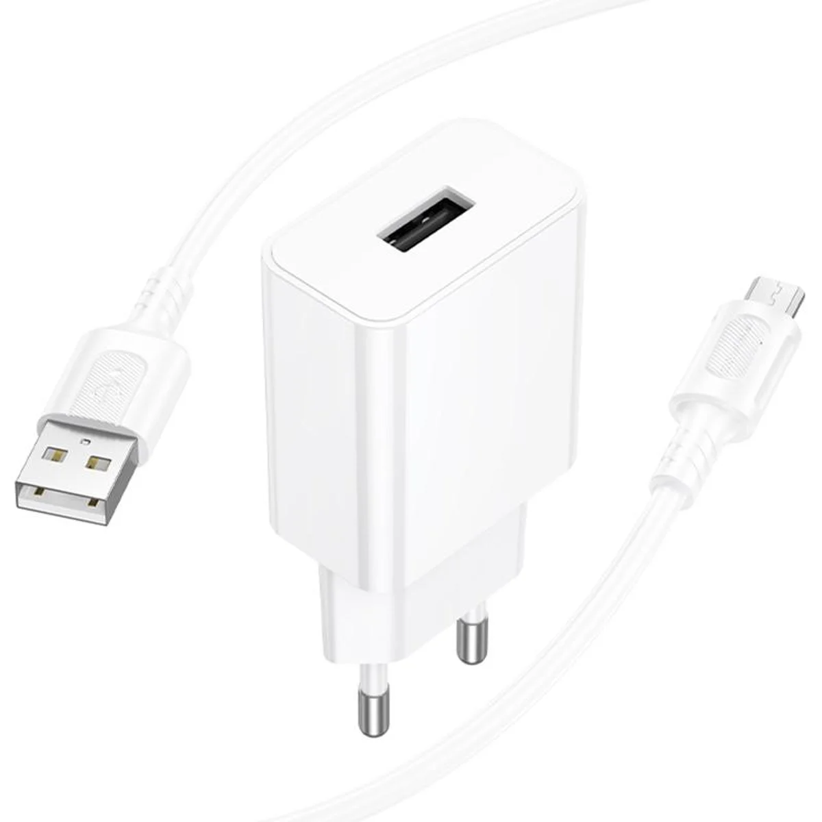 СЗУ Borofone BA110A Lemi 7.5W (1USB-A) + кабель USB to MicroUSB White