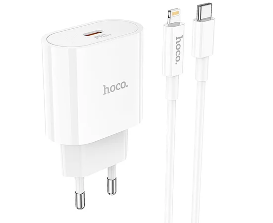 СЗУ Hoco C94A Metro PD20W (1USB-C) + кабель Type-C to Lightning White