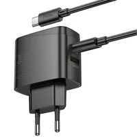 СЗУ Hoco CS63A Bright PD65W (1USB-A/1C) + кабель Type-C to Type-C Black