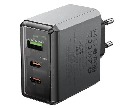 СЗУ Borofone BN22 Lena PD65W (1USB-A/2C) Metal gray