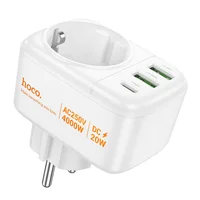 СЗУ Hoco AC26 Changer Outlet Extender 20W (2USB-A/1C/1Socket) White