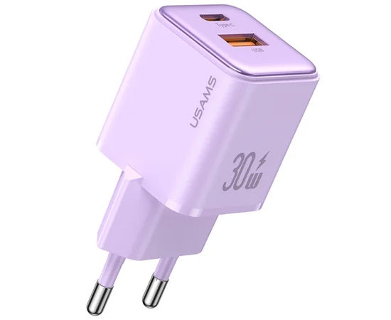 СЗУ Usams US-CC189 PD30W + QC3.0 A+C X-ron Series Purple