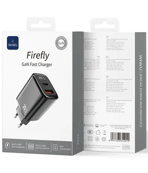 СЗУ WIWU G009 Firefly PD20W+QC3.0 GaN (1USB-A/1C) Black