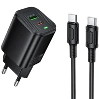 СЗУ Borofone BAS85A Star PD30W+QC3.0 (1USB-A/1C) + кабель Type-C to Type-C Black