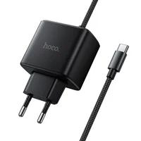 СЗУ Hoco C163A New PD25W (1USB-C) + вбудований кабель Type-C Black