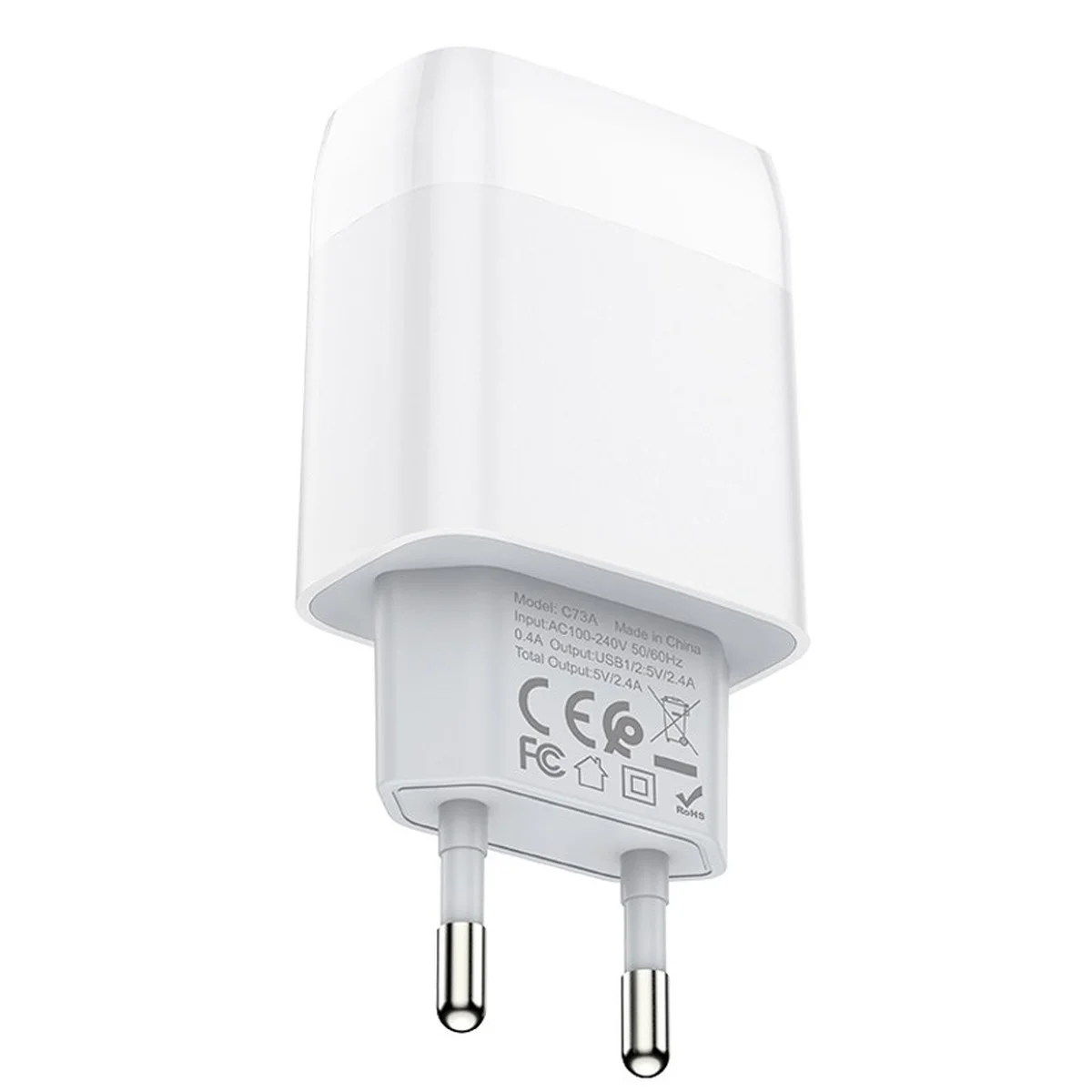 СЗУ Hoco C73A Glorious 2.4A (2USB-A) Белый