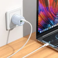 СЗУ Borofone BA93A Lustrous PD20W+QC3.0 (1USB-A/1C) + кабель Type-C to Lightning Blue