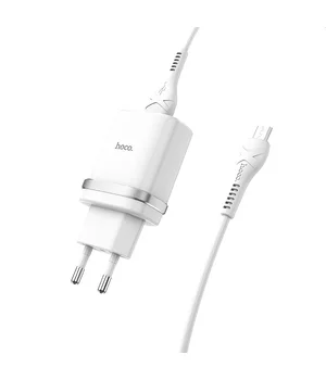 СЗУ Hoco C12Q Smart QC3.0 3A (1USB-A) + кабель USB to MicroUSB Белый