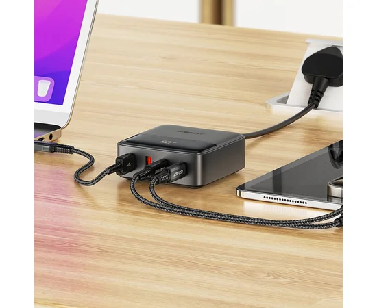 СЗУ Acefast Z6 PD65W GaN (2*USB-C+2*USB-A) Black
