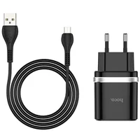 СЗУ Hoco C12Q Smart QC3.0 3A (1USB-A) + кабель USB to MicroUSB Черный