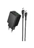 СЗУ Hoco N71 Nuevo PD30W+QC3.0 (1USB-A/1C)  + кабель Type-C to Type-C Black
