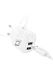 СЗУ Hoco CS51A Surplus (2USB-A) + MicroUSB White