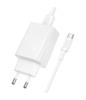 СЗУ Borofone BAS72A Source QC3.0 (1USB-A) + кабель USB to Type-C White