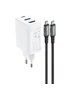 СЗУ Acefast A17 PD65W GaN (1USB-A/1C/1HDMI) + кабель Type-C to Type-C White