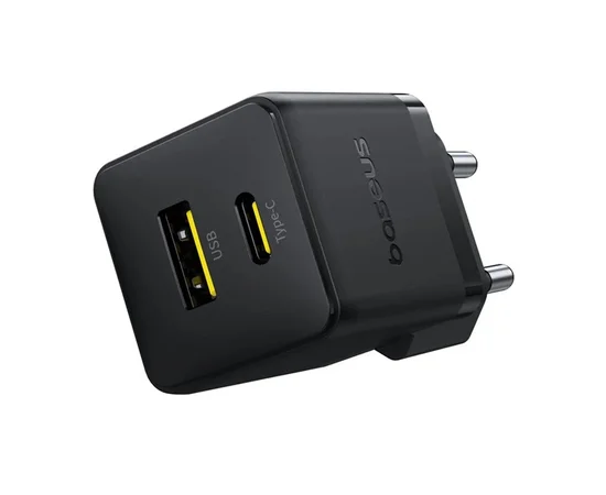 СЗУ Baseus Palm Fast Charger 20W (1USB-A/1C) + кабель Type-C to Type-C (P10111608) Cluster Black